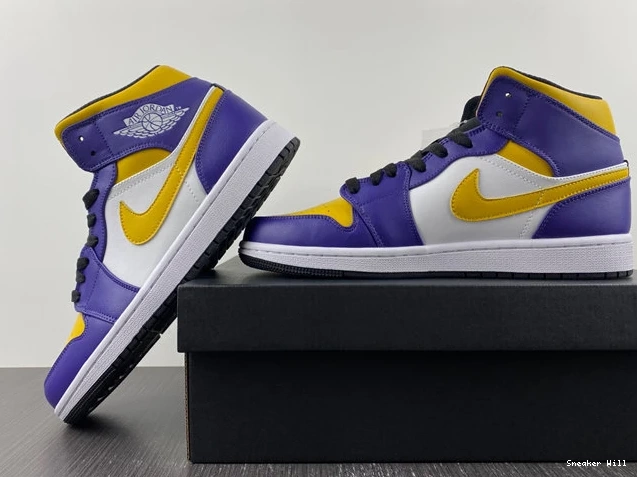 435 Jordan 1 Lakers 8617 Mid DQ8426- Fashionable 0531
